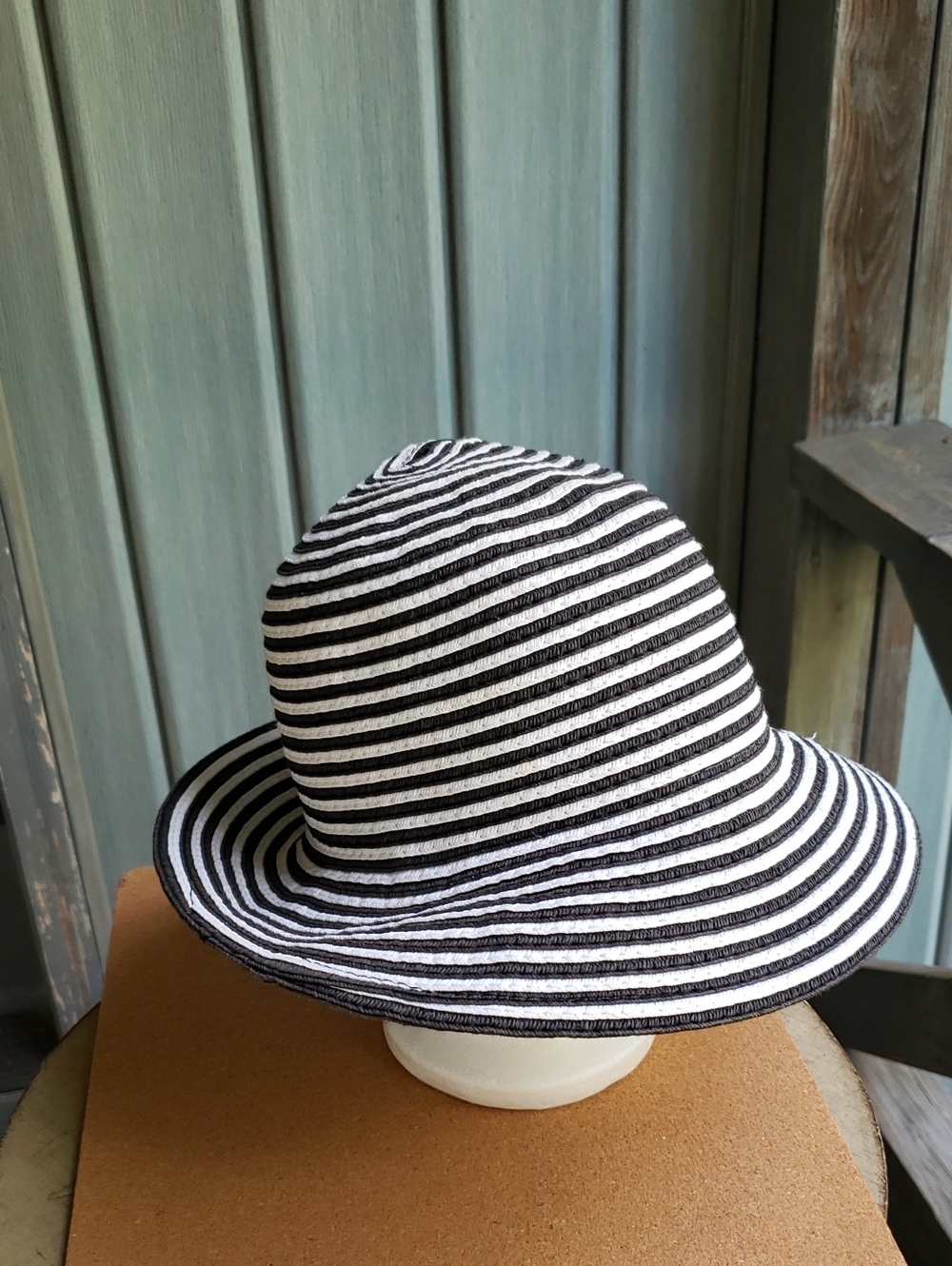 Magid Black & White Striped Sun Hat
